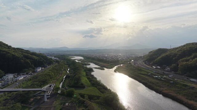 MIYAGI, JAPAN.Flowing river landscape April 28 2026