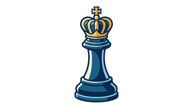 Stylized Blue Chess King Piece for Strategy Games.