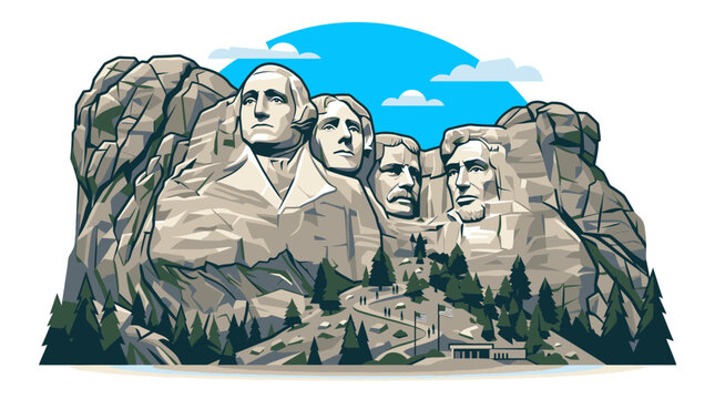 Iconic Mount Rushmore National Memorial with Presidential Faces.