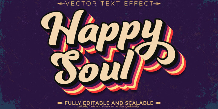 Retro sticker text effect, editable 70s and 80s text style
