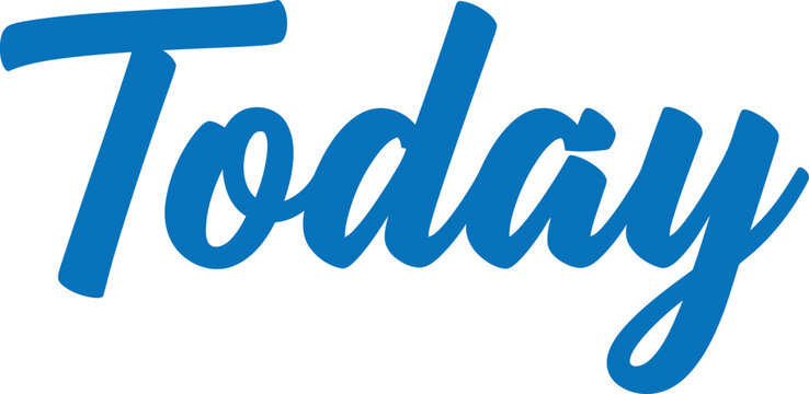 Typography 'today' text with transparent background modern script font design
