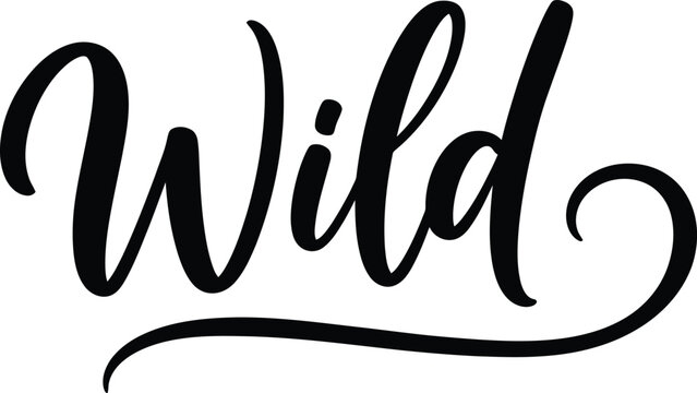 Wild typography transparent background modern calligraphy wordmark for design projects