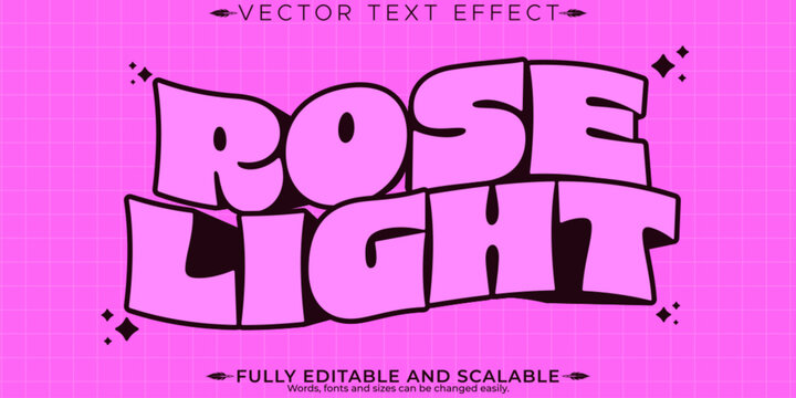 Retro editable text effect, editable pink and vintage text style