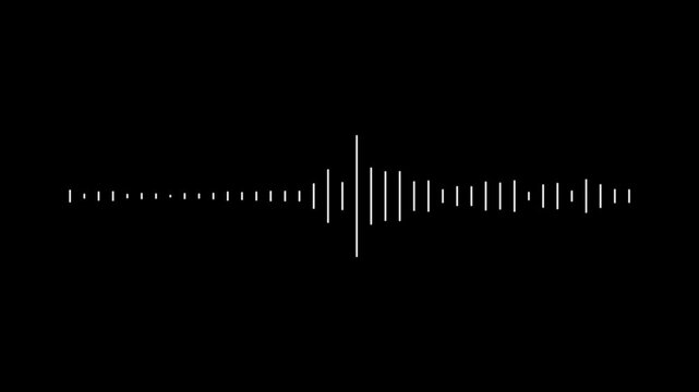 Abstract white sound, circular frequency spectrum, black screen animation, 4k minimalist visualizer, streaming music backdrop, elegant waveform loop, rhythmic  animation.