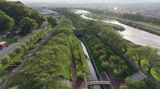 OGAWARA, JAPAN.Cherry blossoms riverside April 28 2026