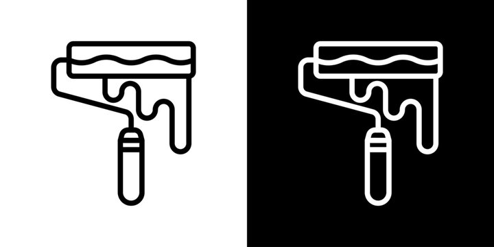 Paint Roller Icon Set Multiple Style Collection