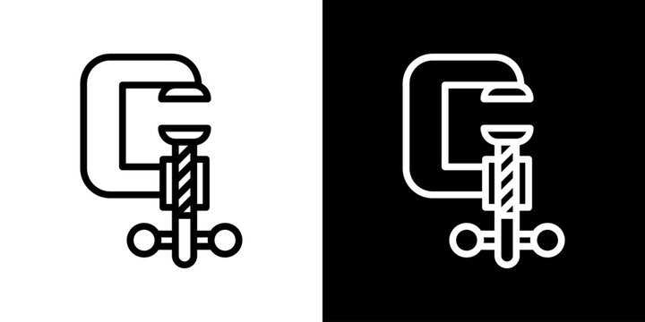 C Clamp Icon Set Multiple Style Collection