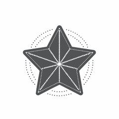 Obraz premium Stylized Star Icon with Dotted Circle