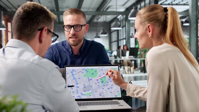 Real Estate Agent Showing Happy Couple New Homes During Online