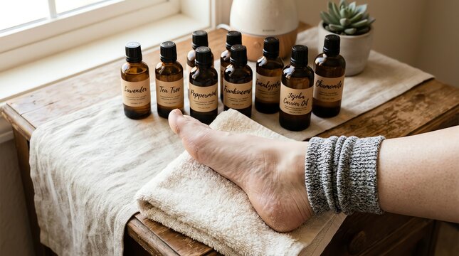 Relaxing Aromatherapy Session with Essential Oils and Foot Massage.