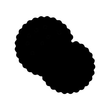 Black blob with small white dots icon - Minimalist black irregular shape with evenly spaced small white dots, perfect for modern icons or illustrations.