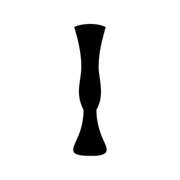 Minimalist black vase icon silhouette - A sleek, modern black vase silhouette icon with a narrow neck and flared base, perfect for minimalist designs and branding.