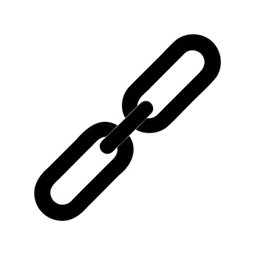 Black chain link icon - Minimalist black chain link icon with open links forming a loop, perfect for web and app design projects.