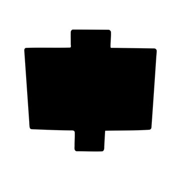 Simple black abstract traffic sign icon - Minimalist black abstract icon resembling a traffic sign or road marker with a flat design style.