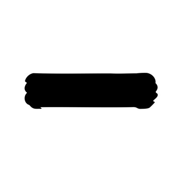 Black rectangular tape or ribbon icon - Minimalist black rectangular tape or ribbon isolated as a simple icon design for labels, packaging, or digital use.