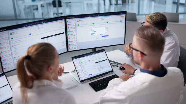 Healthcare Management Team Reviews Medical Billing Data