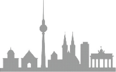 Berlin Skyline Silhouette In Dot Pattern On Transparent Background © AYSHA AHSAN