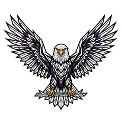 Fototapeta premium Majestic bald eagle with outstretched wings and sharp talons.