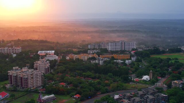 Manipal City, Udupi, drone view, nature
