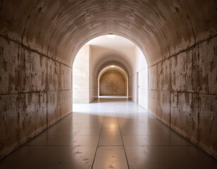 Fototapeta premium Serene Modern Corridor with Soft Lighting and Reflective Floor