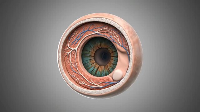 Rotating Eye With Interior Anatomy Medical Animation