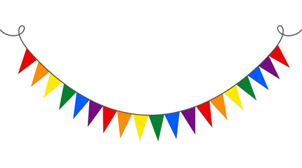 Fototapeta premium Rainbow triangle bunting flag garland for party decoration with triangle decoration celebration colorful