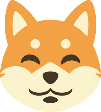 Orange shiba style dog face illustration