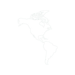 Obraz premium Dotted map of north and south america continents on white background