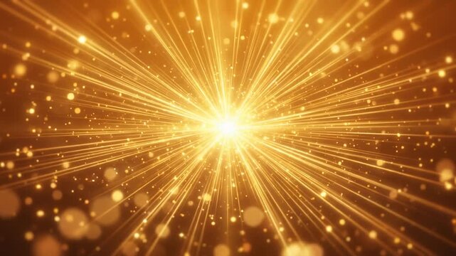 神々しく回転する金色のオーラと光線　当たり演出のループ動画素材