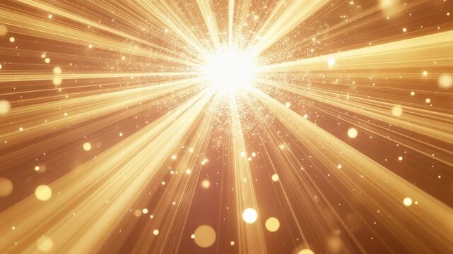 神々しく回転する金色のオーラと光線　当たり演出のループ動画素材