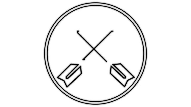 line Crossed arrows icon isolated on white background. 4K Video motion graphic animation video .............