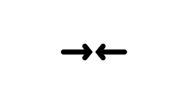 Two animated white arrows on a black background.Arrow Wave Flow Animation 4k animation video