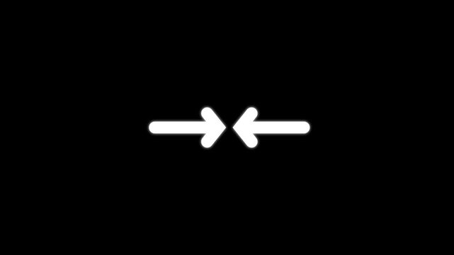 Two animated white arrows on a black background.Arrow Wave Flow Animation 4k animation video