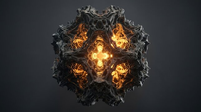 Fire in the dark burning flames illustration with glowing heat smoke orange fire energy magic circle dark background