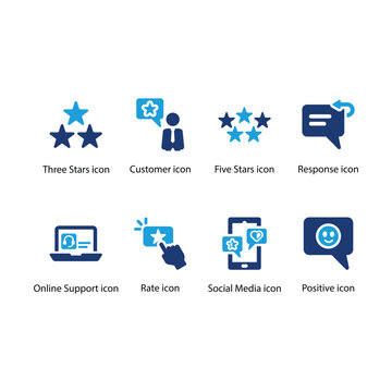 Three Stars, Customer, Five Stars, Response, Online Support, Rate, Social Media, Positive, icon