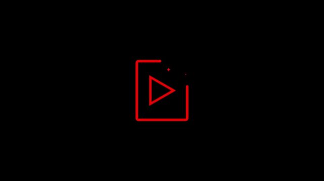 play buttons icons. Play button. Video audio player button animation isolated on black background.