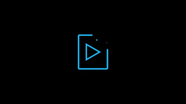 play buttons icons. Play button. Video audio player button animation isolated on black background.