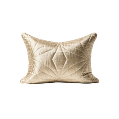 Naklejka premium Rectangular gold velvet throw pillow with quilted geometric as transparent PNG
