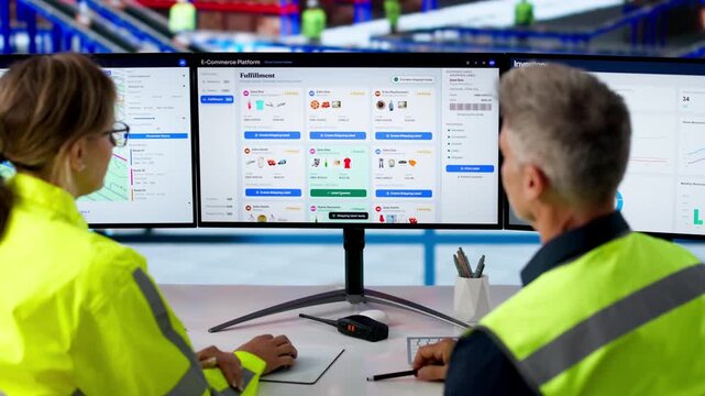 Workers Reviewing Ecommerce Platform