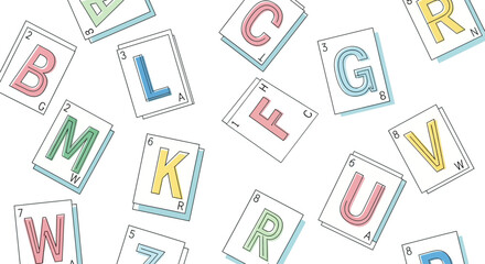 Colorful Alphabet Letters on Cards. © Marta
