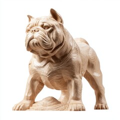 Obraz premium Stone Sculpture Of A Bulldog On A White Background