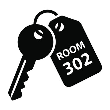 icon ROOM 302 key chain vector illustration