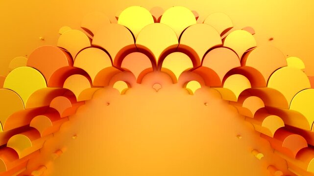 Geometric Shapes Form a Wave. Abstract motion, two color, 3d rendering, 4k resolution
