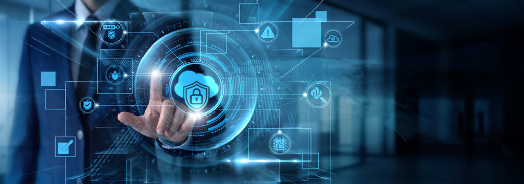 Cybersecurity Expert touching cloud security data and virtual network encryption, remote database threat defense, data loss prevention, secure server access controls.