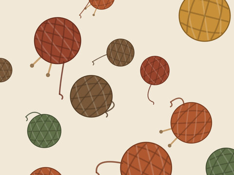 Yarn Balls Pattern Knitting Craft Background