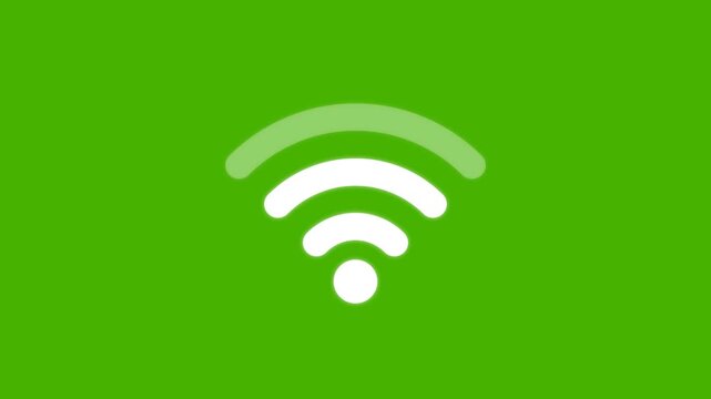 Wireless network signal icon on a vibrant green background representing internet connectivity