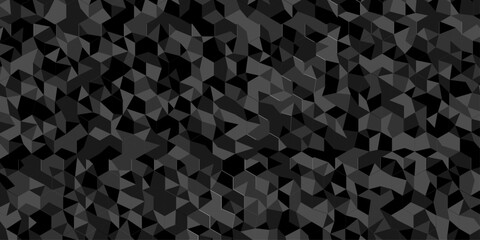 Fototapeta premium Modern abstract low polygon black and gray rectangle paper pattern background. minimal square lines print composed triangles. Black overlapping web business triangle banner background.