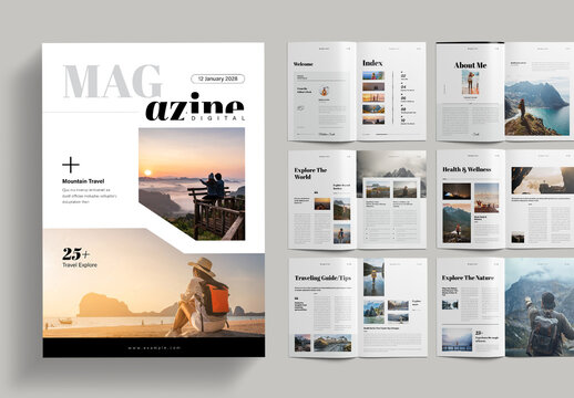Travel Magazine Template Layout
