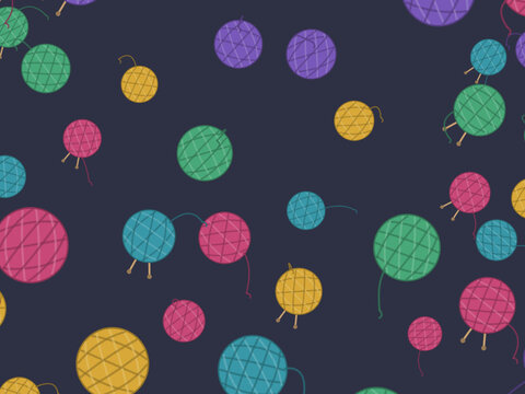 Craft Yarn Ball Pattern Hobby Shop Design