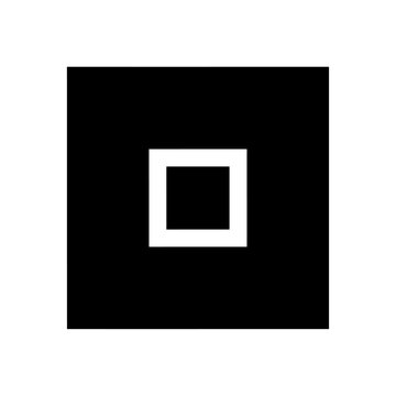 Black and white minimalist square geometric logo symbol